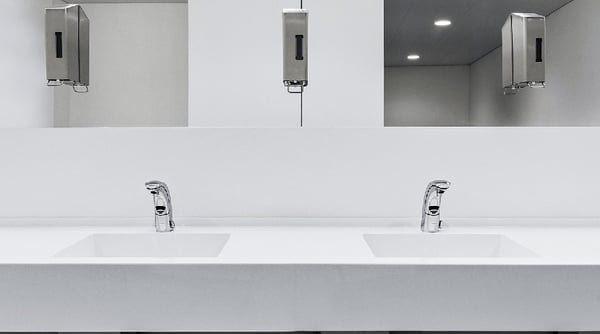 ‘Green’ thinking combined with smart technology goes into many of our touchless faucets providing greater control over water usage. Image by Signa