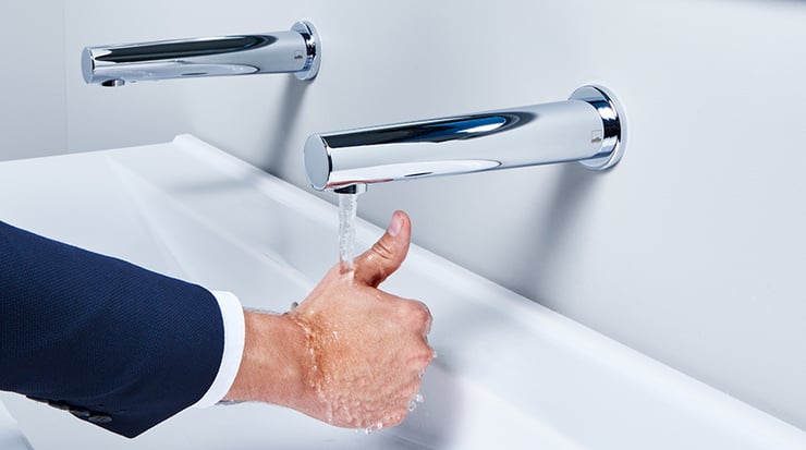 Touchless faucets are a great way to save water in public buildings