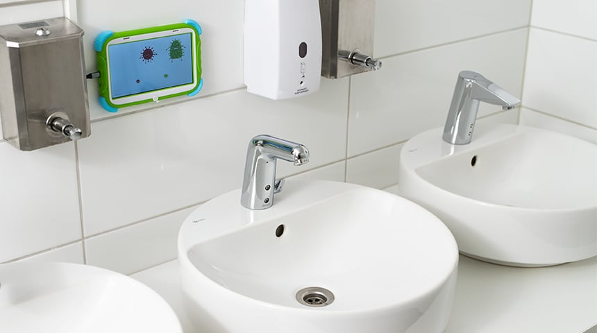 Intelligente en aanmoedigende technologie kan een grote stimulans vormen voor handhygiëne.