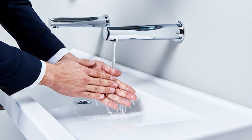 HANSAELECTRA touchless spout faucet now available with Bluetooth® connection