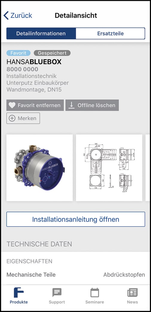 Die HANSA 24h Service App bietet Installateuren einen zuverlässigen und ortsunabhängigen 24-Stunden Service.