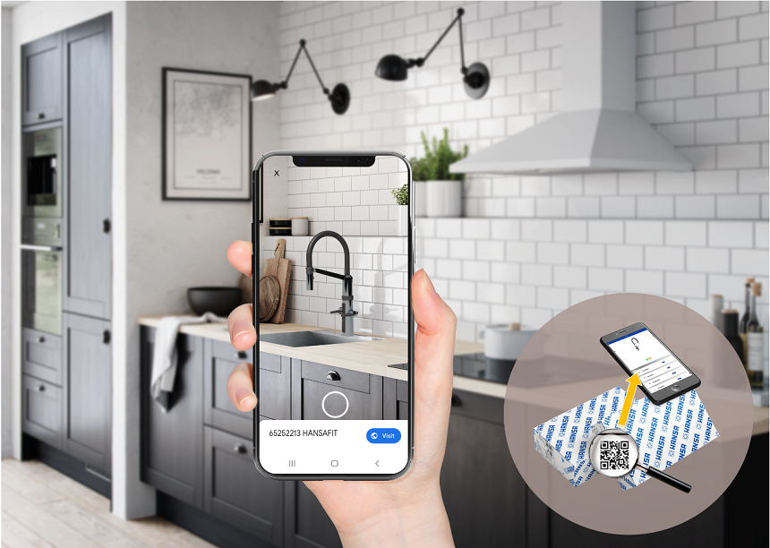 Aan de hand van het interactieve 3D-platform kunt u naar een virtuele productwereld gaan en er de perfecte match vinden voor uw individuele badkamer- en keukendimensies.