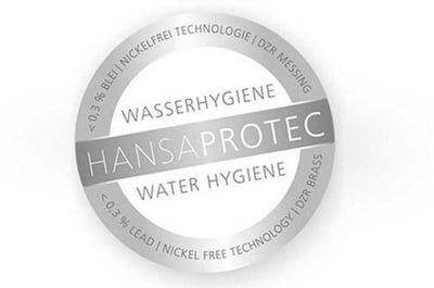Am HANSA Protec Label erkennen Sie die Produkte unseres Sortiments, die weniger als 0,3 Prozent Blei enthalten und so den Bleigehalt in der Wasserversorgung so niedrig wie möglich halten.